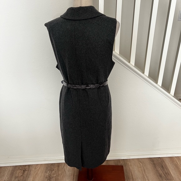 Trouvé sleeveless wool blend long vest jacket with lapel and hook closure Large - Picture 2 of 14